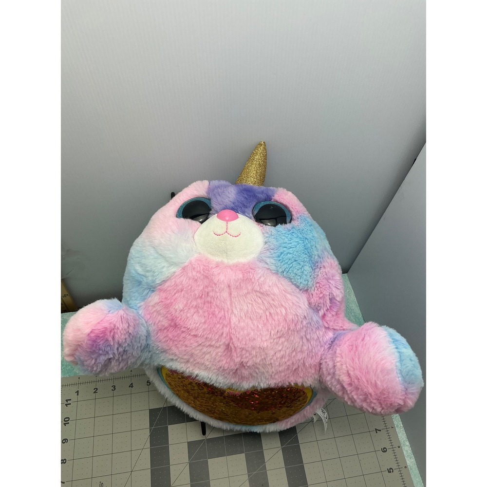 Zuru Rainbocorns Plush Cat Tie Dye Pink Blue Purple Gold Sequin Heart 11 inch